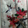 Asian Bird & flower  watercolor on silk cloth? 