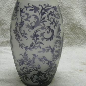 Purple Cameo Vase  - Art Glass