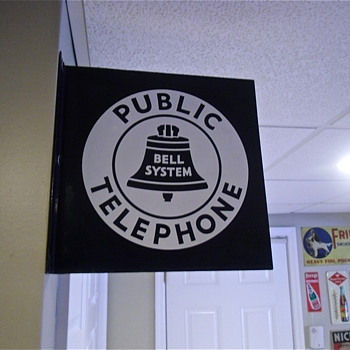 1940s Porcelain Doublesided Bell Public Telephone Flange