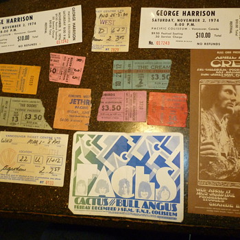 used an unused concert tickets ,handbills