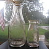 Old Pontiac Dairy Pontiac Michigan PD Co. Embossed Indian Chief One Quart & Half Pint Milk Bottles