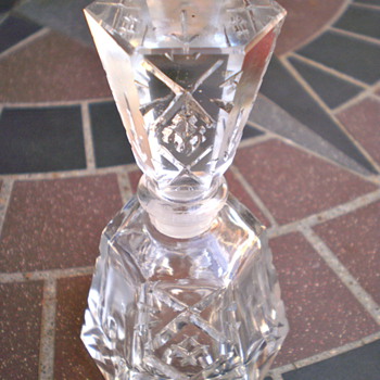 Cut glass perfume bottle....  - Bottles