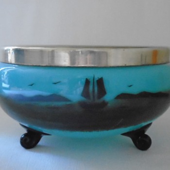 Czech Art Deco Tango Glass Bowl - Art Glass