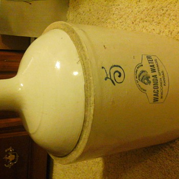 Vintage Red Wing Waconda Water Advertising 5 Gallon Stoneware Jug - Art Pottery