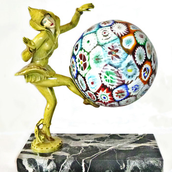 Danseuses Des Indies By Ignacio Gallo, C1927, Millefiori Shade. 3rd example. - Art Deco