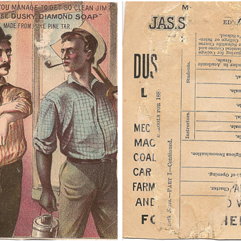 Dusky Diamond Soap trade card, 1870 - Paper