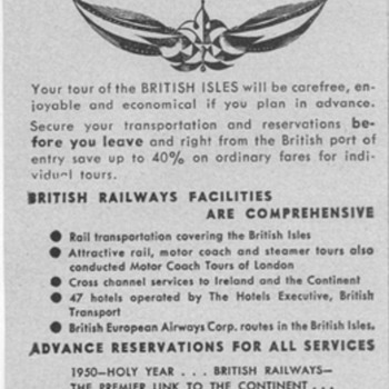1950 British Railways Advertisement - Advertising