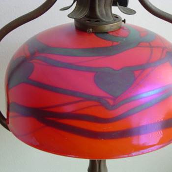 art glass heart and vine shade... - Lamps