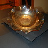 Carnival glass? or just a pretty Peach color scalloped bowl?