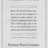 1909 - Waltham Watch Advertisements