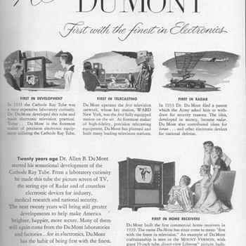 1951 - DuMont Electronics Advertisement