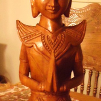 Buddhist wood carved statue, 21 inch and 5 pounds, Name of this Buddhist Man?
