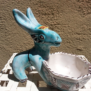 7354-BIS DERUTA ITALY CERAMIC DONKEY - Animals