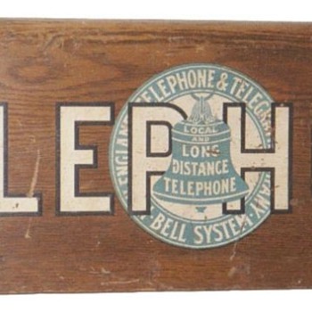 Wooden Telephone Sign