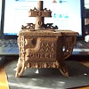 1800's queen wood cook stove with pick and 4 burners
