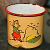 TrEs Enamel Mugs from Mexico with Little Worker Pigs