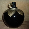 Art Nouveau bottle with painted silver Leaves NJ