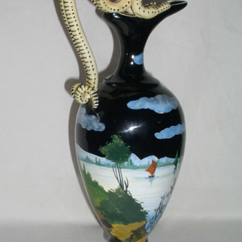Marmaca - San Marino Double Handle Serpent Ewer - Art Pottery