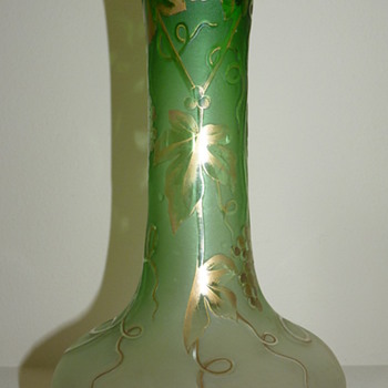 Harrach acid cut back (acb) Green to clear vase 