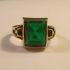 Mans Synthetic Old Emerald Ring in 10k "Cushion Cut" Stone