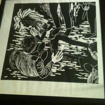 Block printed picture - Posters and Prints