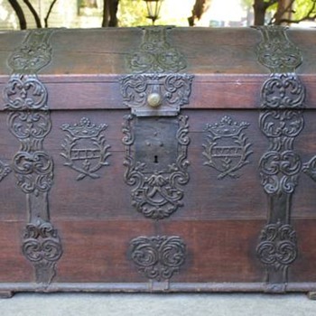 RARE 18th Century Sea Captains Chest * Dated 1762 - Furniture