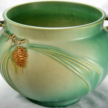 Roseville Pinecone Jardiniere - Art Pottery