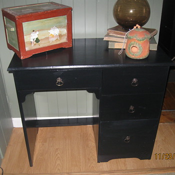 Vintage School desk I painted black from Catholic School in Arlington,MA - Furniture
