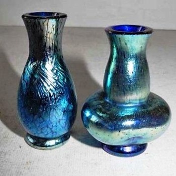 Two Loetz Miniature Perfume Bottles c.1900. - Art Glass