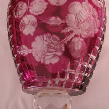 Bohemia Cut Glass Vase - Art Glass