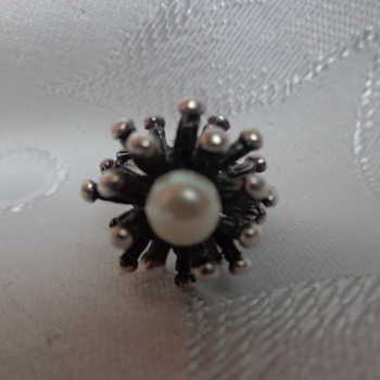 Vintage Sterling Ring Marked BOB with Pearl - Fine Jewelry