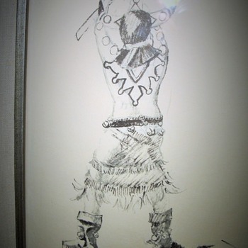 NATIVE American Apache Dancer Signed JAMES BRANSCUM etching ART - Visual Art