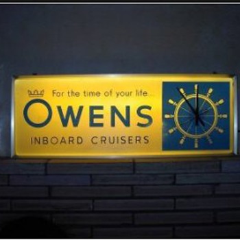 Owens Boat Advertising Clock - Advertising