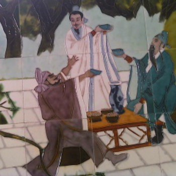 Art Tile Mural Of Three Chinese Men