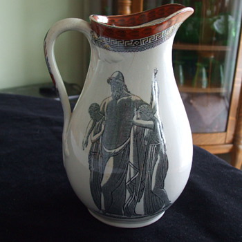 JOHN FLAXMAN Inspired CLASSICAL THEMED Pottery PITCHER - Art Pottery