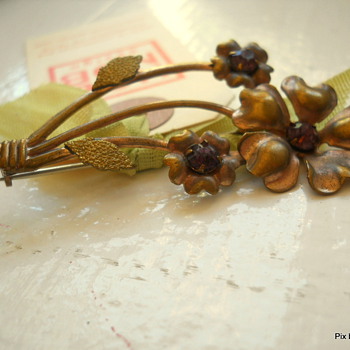 Ostby and Barton Floral Pin - Costume Jewelry