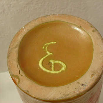 Lava type glazed vase - Art Pottery