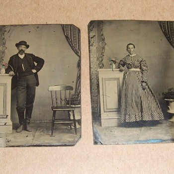Pair of tinted tintypes