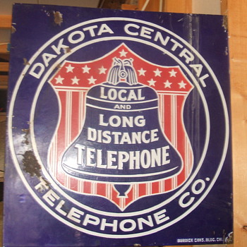 Dakota Central Telephone Co. Porcelain Sign