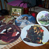 thomas kinkade/norman rockwell plates 