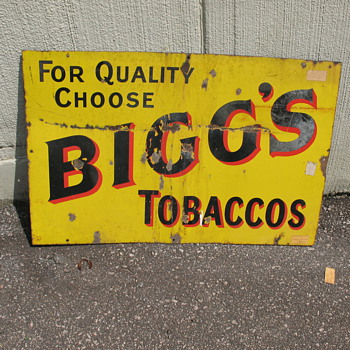 Biggs Tobaccos Sign - Tobacciana