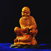 Antique Chinese Qing period Carved Boxwood Monk(Luohan)