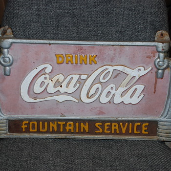 Cola Cola cast iron sign Fountain Service! - Coca-Cola