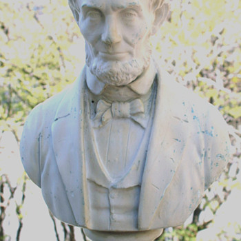 abraham lincoln bust sculpture alabaster damage
