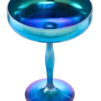 Steuben Blue Aurene Compote