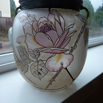 Mt Washington Royal Flemish Cracker Jar.  - Art Glass