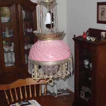 Old oil hanging Hobnail lamp(electrified)