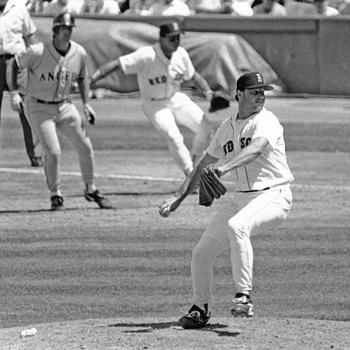 R. Clemans battleing Chuck Finley 1980s