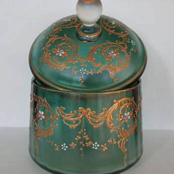 Loetz Blattgrün Verlaufend Box c1900 - Art Nouveau