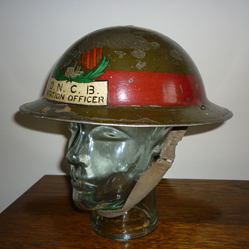 British WWII Senior Mines/Rescue Officer steel helmet. - Military and Wartime
